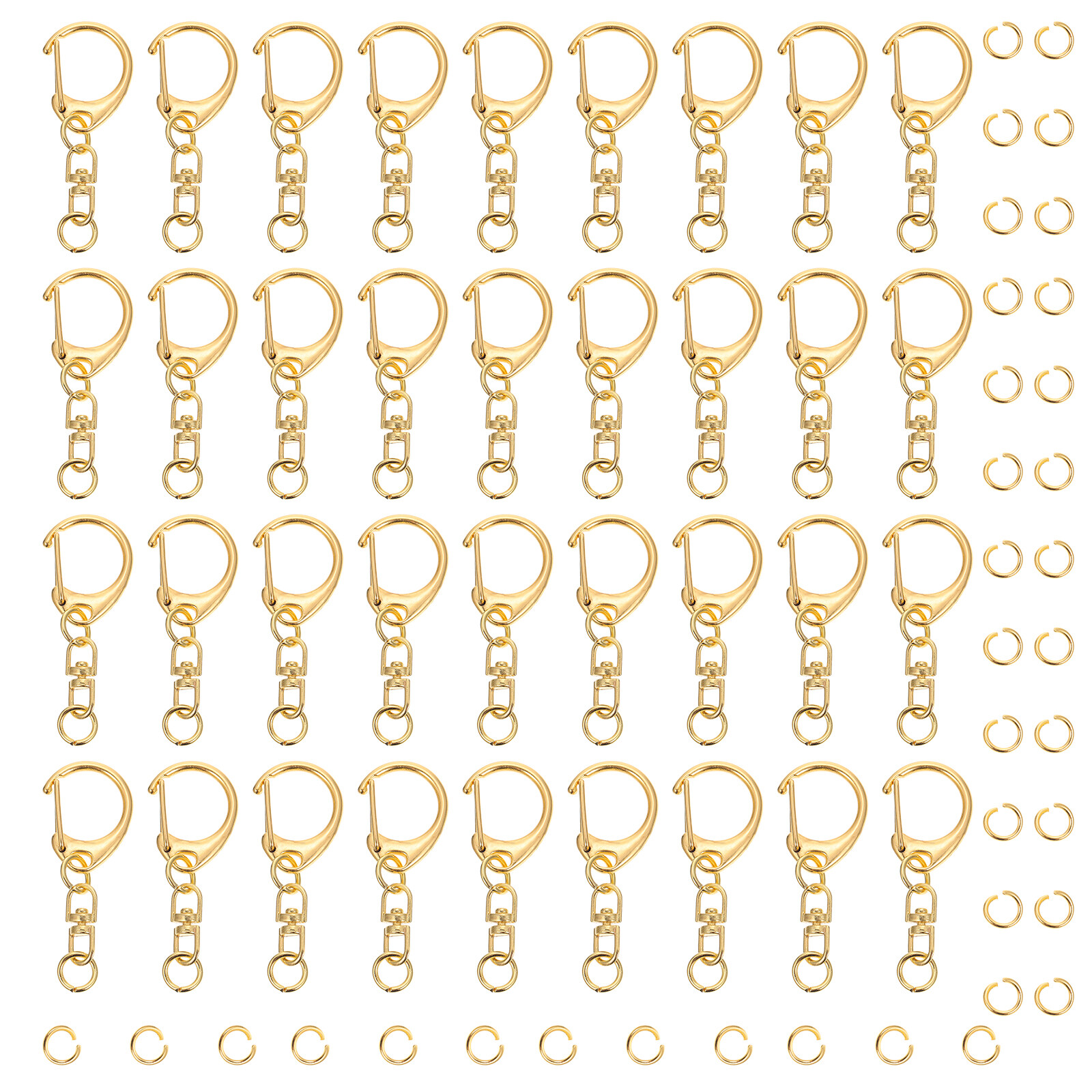 Homemaxs 50 Pcs D-Snap Hook Keychain Zinc Alloy Key Chain Hooks Rotary Key Ring Hooks, Women's, Size: Small, Gold